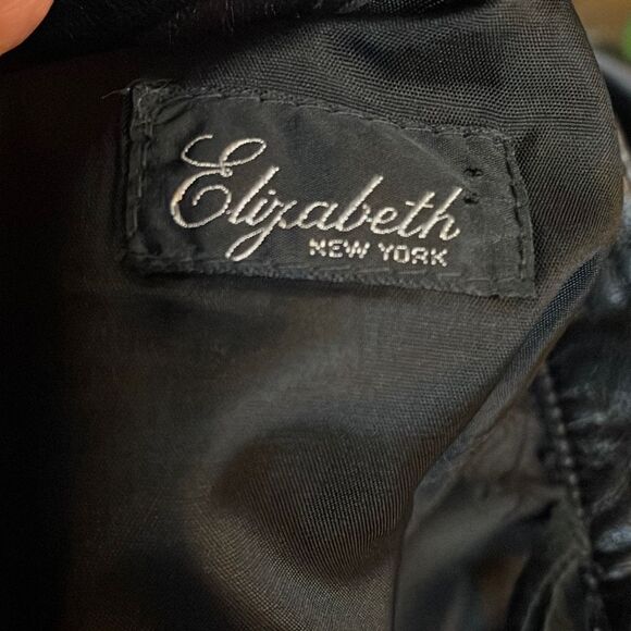 Vintage Elizabeth New York size 12 black wool and leather midi skirt - Picture 8 of 9